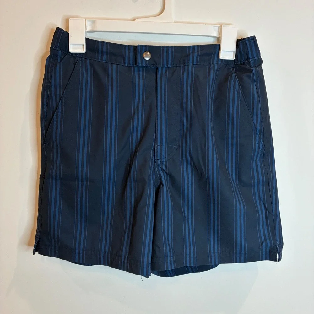 Old Navy Mens Navy Blue Striped Swim Trunks Size S Mesh Lined Board Shorts
